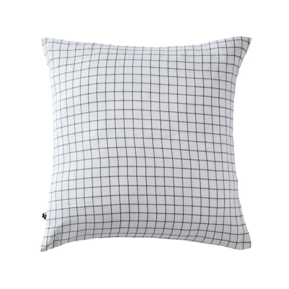 Taie d'oreiller à carreaux double gaze de coton blanc