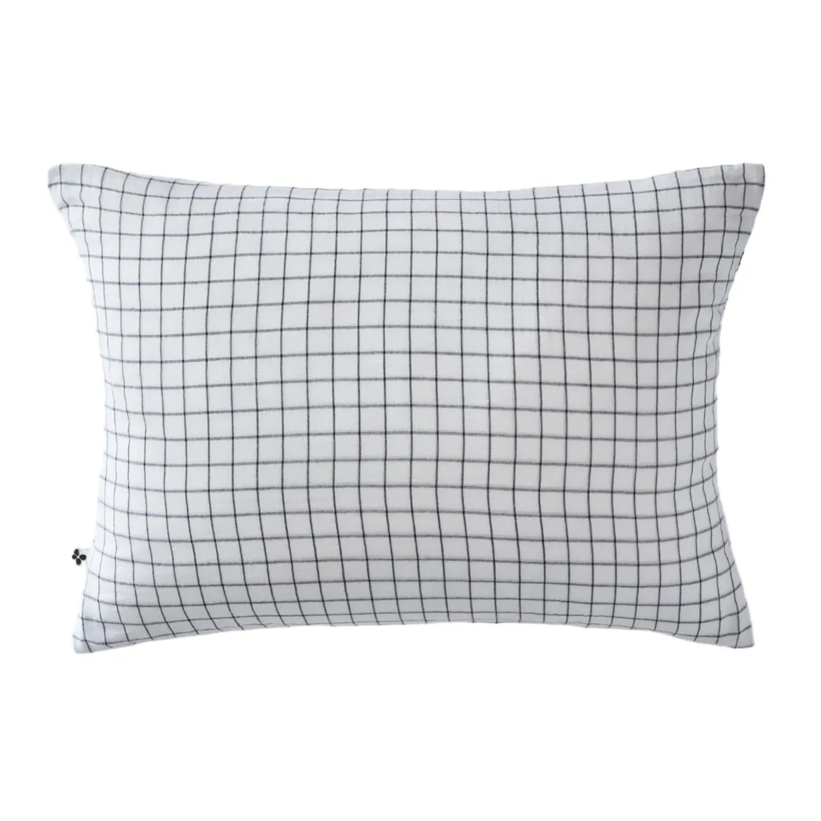 Taie d'oreiller à carreaux double gaze de coton blanc