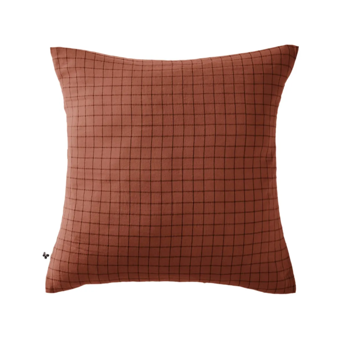 Taie d'oreiller à carreaux double gaze de coton orange