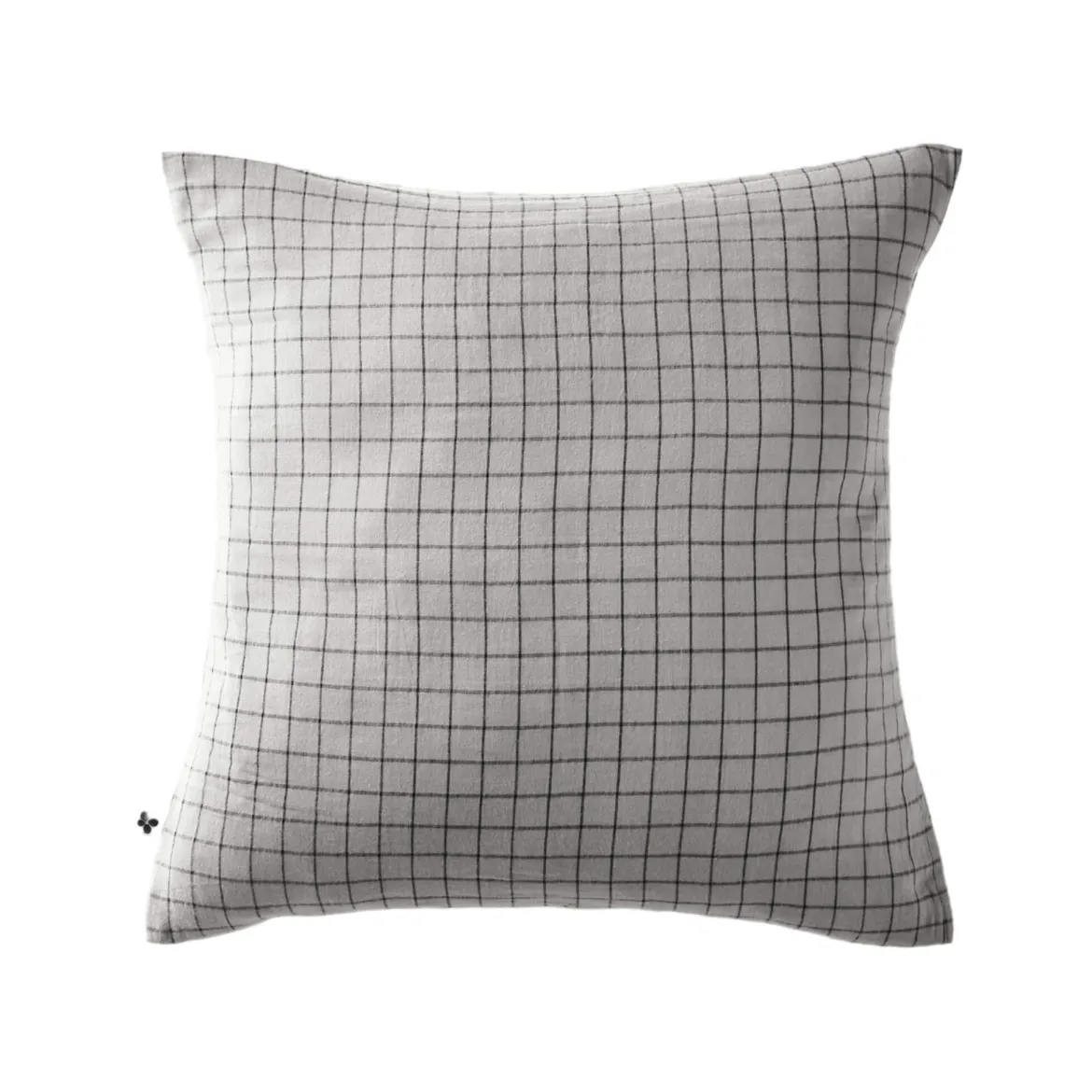 Taie d'oreiller à carreaux double gaze de coton gris