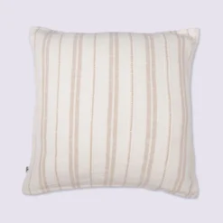 Taie d'oreiller coton rayure blanc Terre de Nuit Olympe