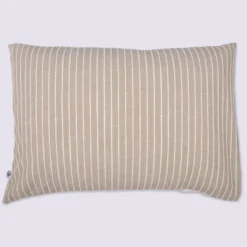 Taie d'oreiller coton rayure beige Terre de Nuit Dune