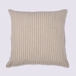 Taie d'oreiller coton rayure beige Terre de Nuit Dune