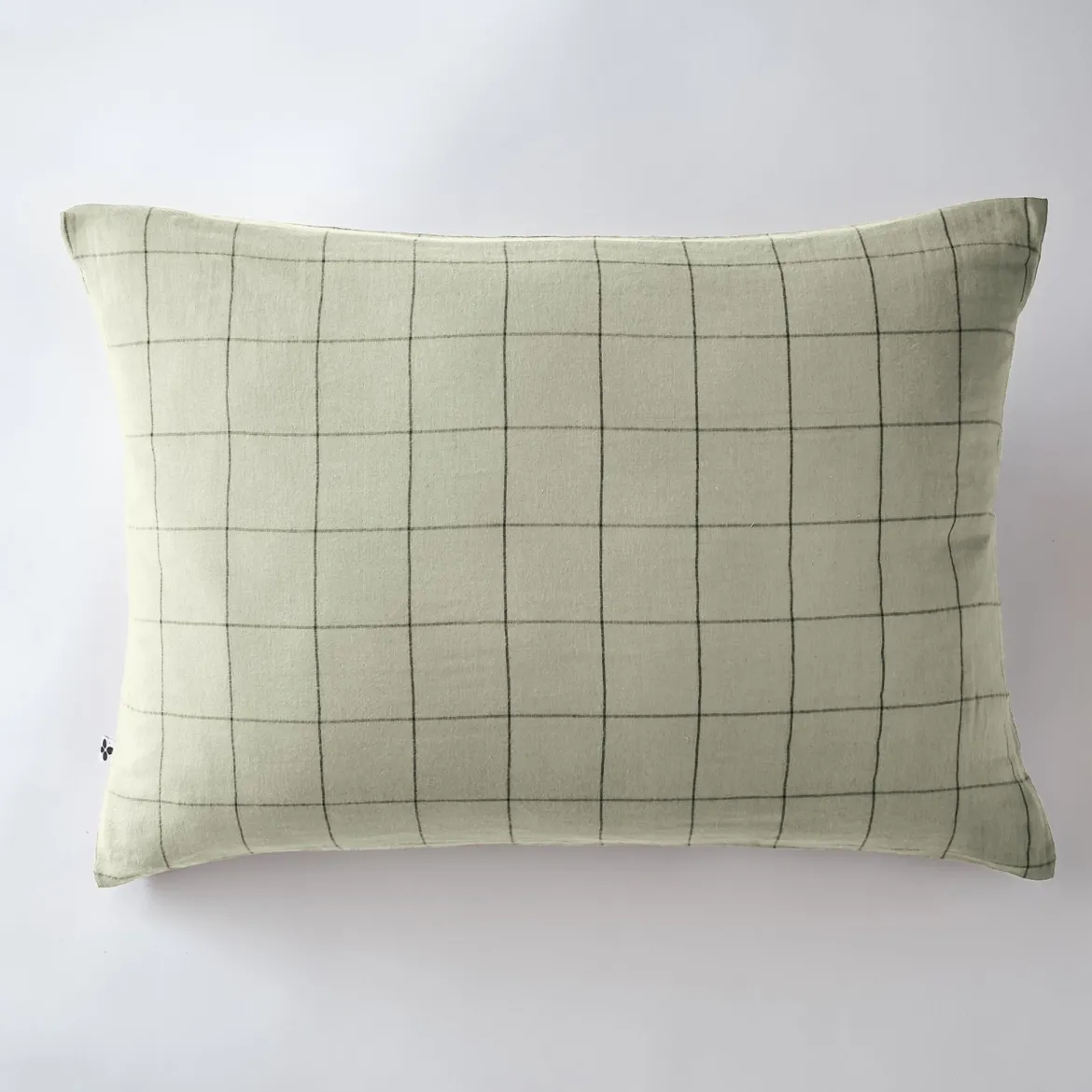 Taie d'oreiller double gaze de coton grands carreaux Terre de Nuit