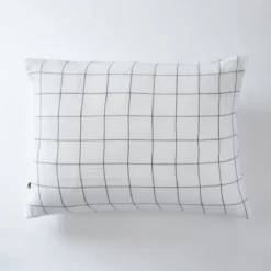 Taie d'oreiller double gaze de coton grands carreaux Terre de Nuit