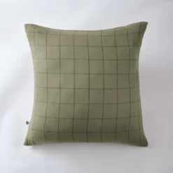 Taie d'oreiller double gaze de coton grands carreaux Terre de Nuit