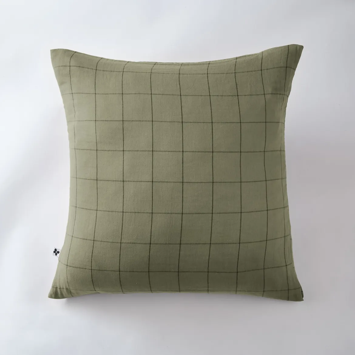 Taie d'oreiller double gaze de coton grands carreaux Terre de Nuit