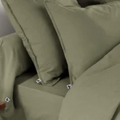 Taie d'oreiller flanelle kaki