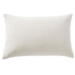 Taie d'oreiller gaze de coton imprimé vichy