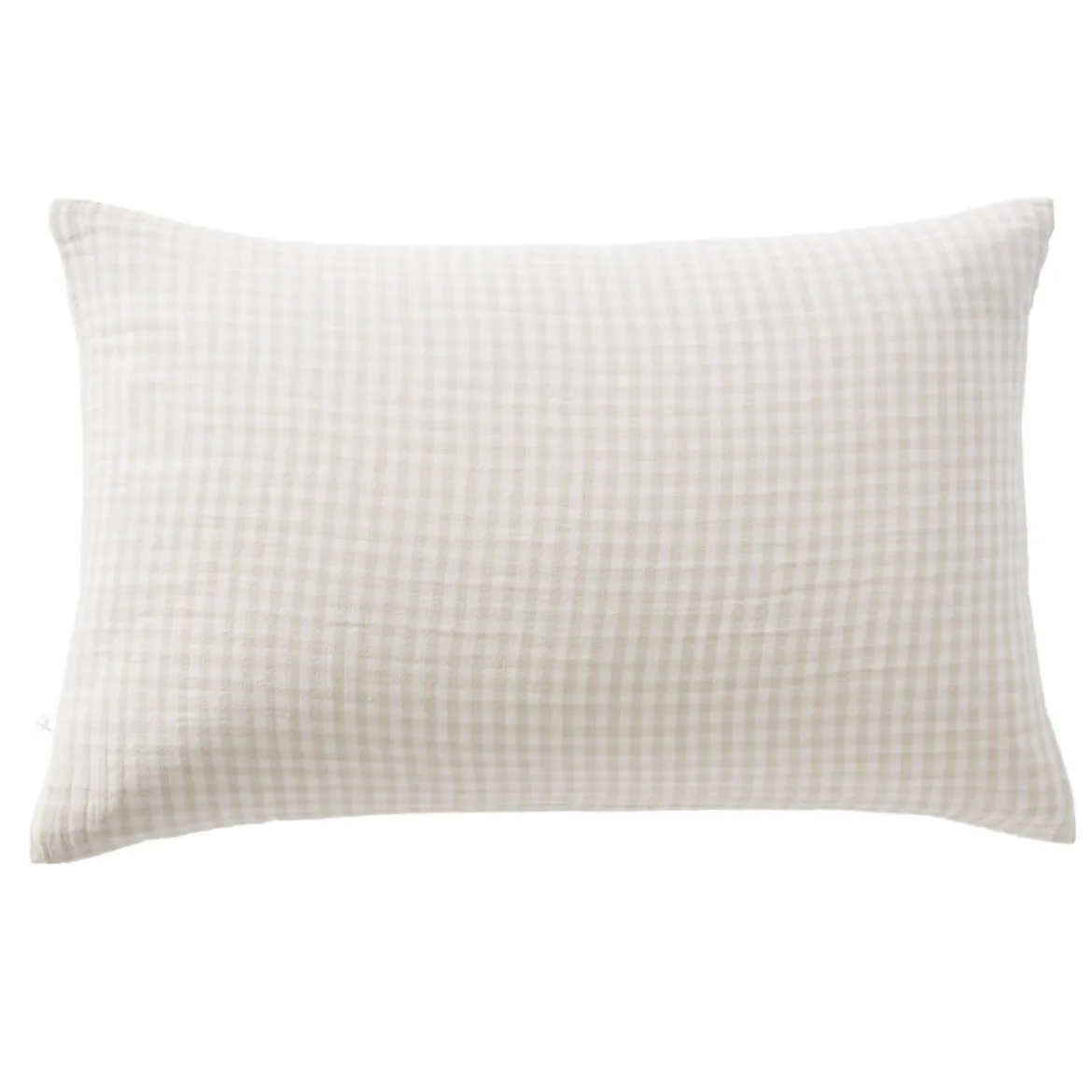 Taie d'oreiller gaze de coton imprimé vichy