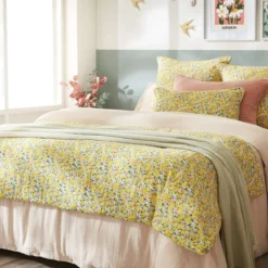 Taie d'oreiller gaze de coton imprimé floral
