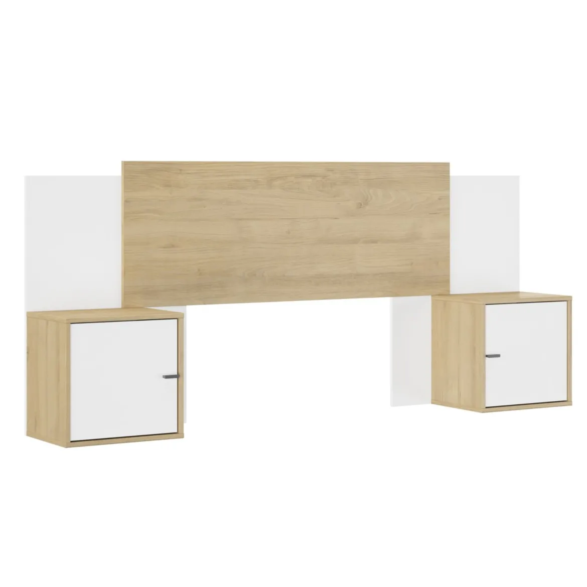 Tête de lit extensible en bois avec chevets Terre de Nuit Alix