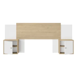 Tête de lit extensible en bois avec chevets Terre de Nuit Alix