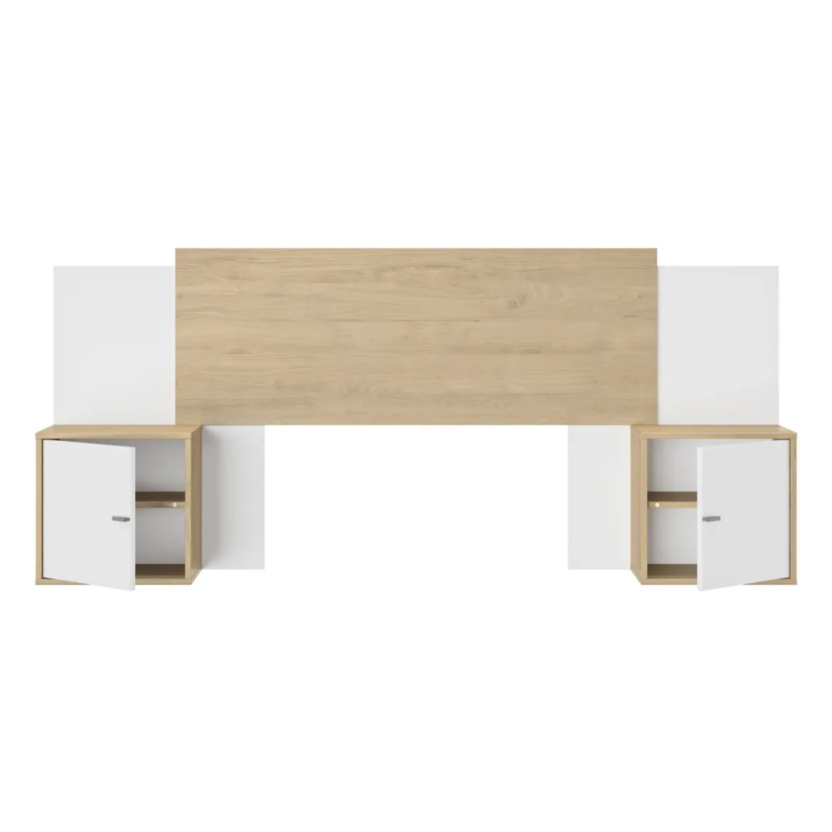 Tête de lit extensible en bois avec chevets Terre de Nuit Alix