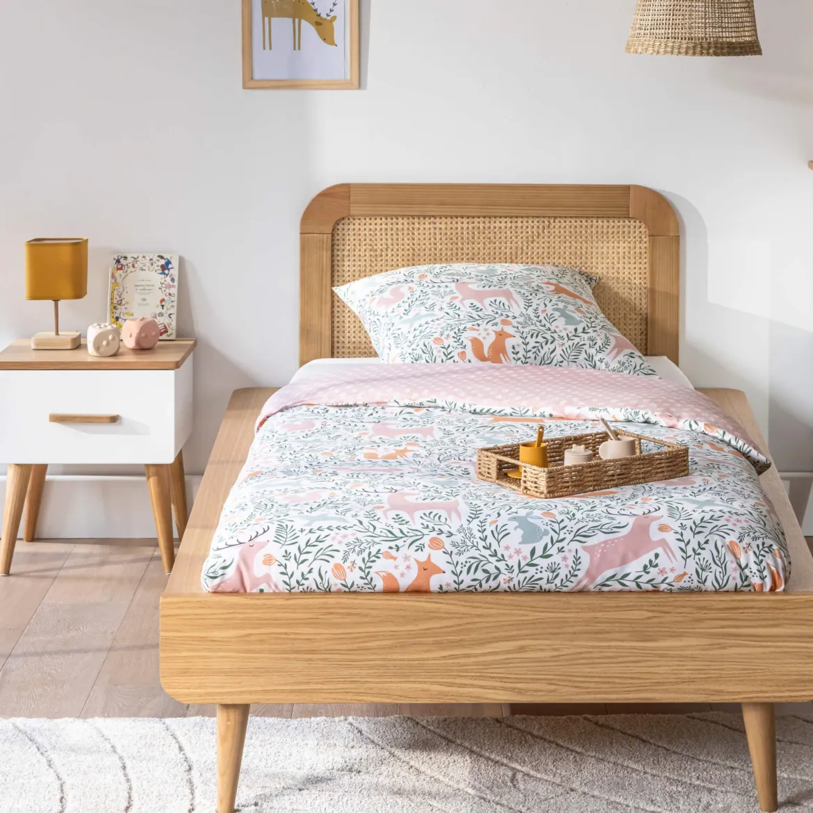 Tête de lit SMOOTHCLOUD en cannage et bois naturel