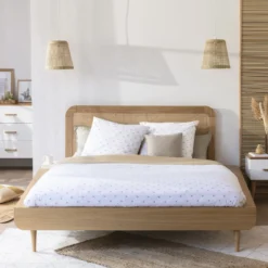 Tête de lit SMOOTHCLOUD en cannage et bois naturel