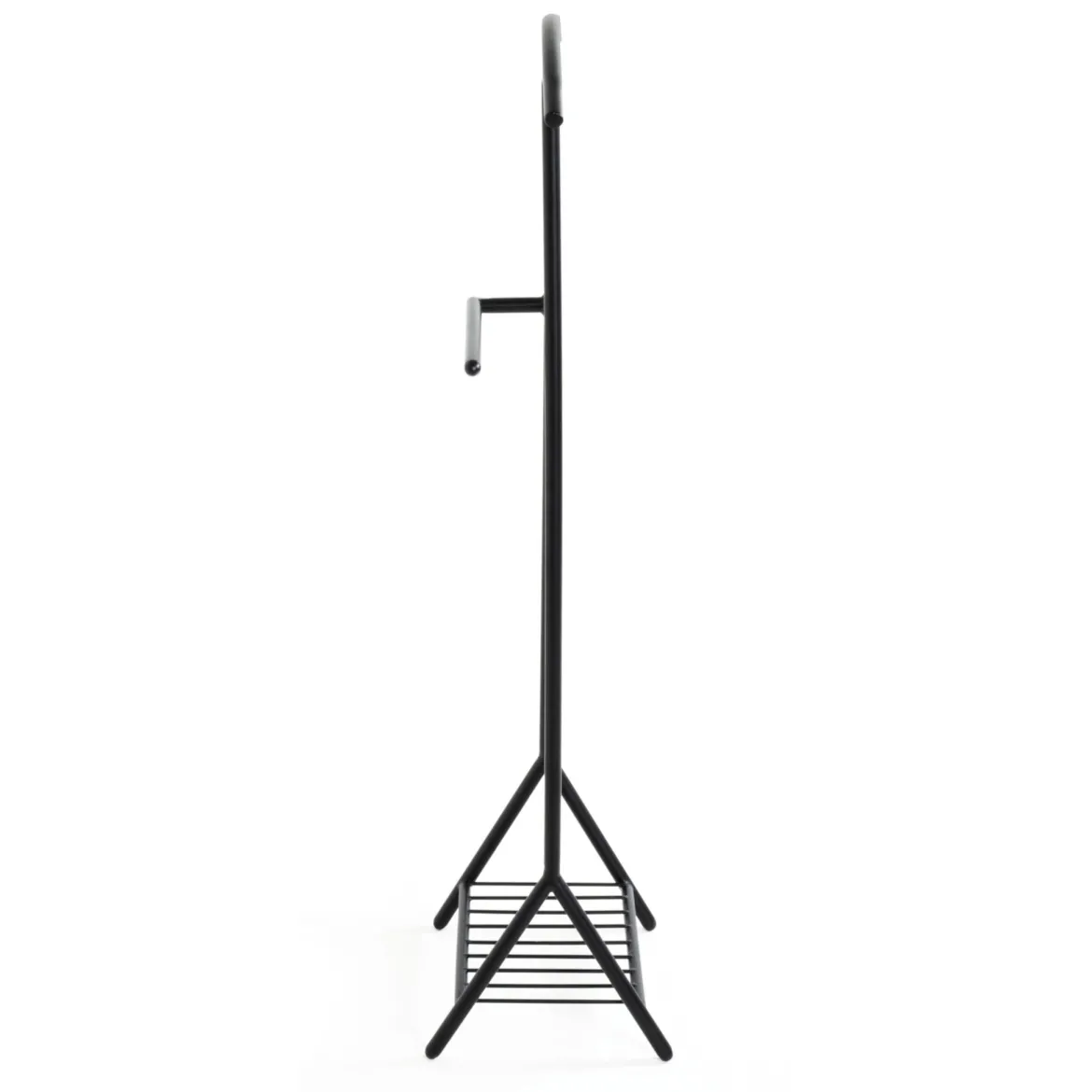 Valet de nuit en métal laqué noir avec rangement - VA15054